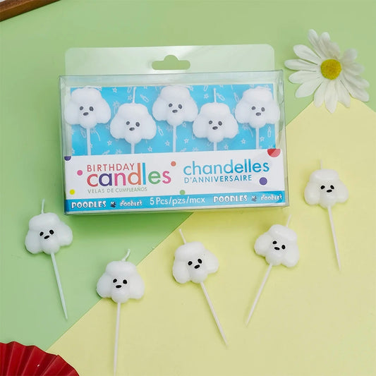 White Puppy (non scented cake candles ) (5 Candles)